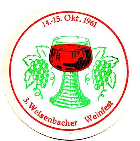 weisenbach ra-bw weisenbach 4a (rund215-weinfest 1961-grnrot)